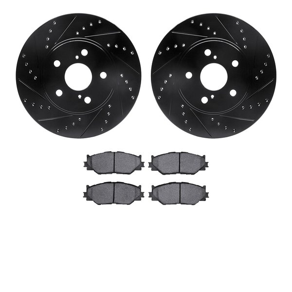 Dynamic Friction Co 8602-76001, Rotors-Drilled and Slotted-Black with 5000 Euro Ceramic Brake Pads, Zinc Coated 8602-76001